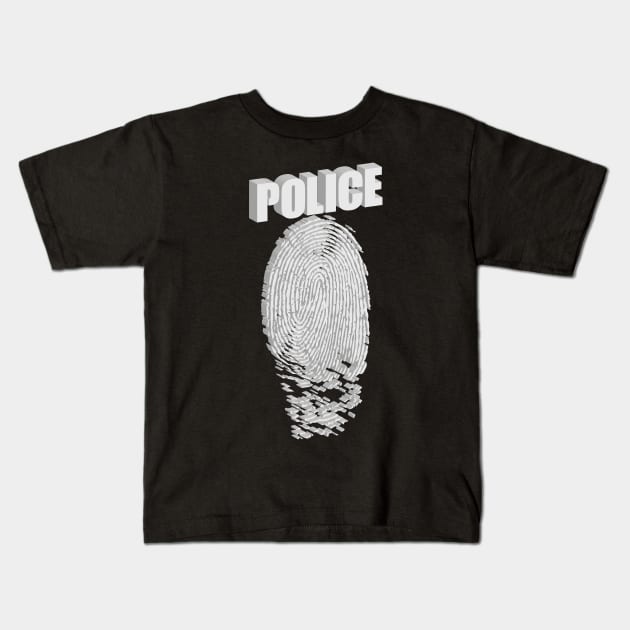 Police Fingerprint Kids T-Shirt by bluerockproducts
